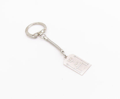 925 Sterling Silver Vintage Key Chain Solid Religious Carved  TR3766