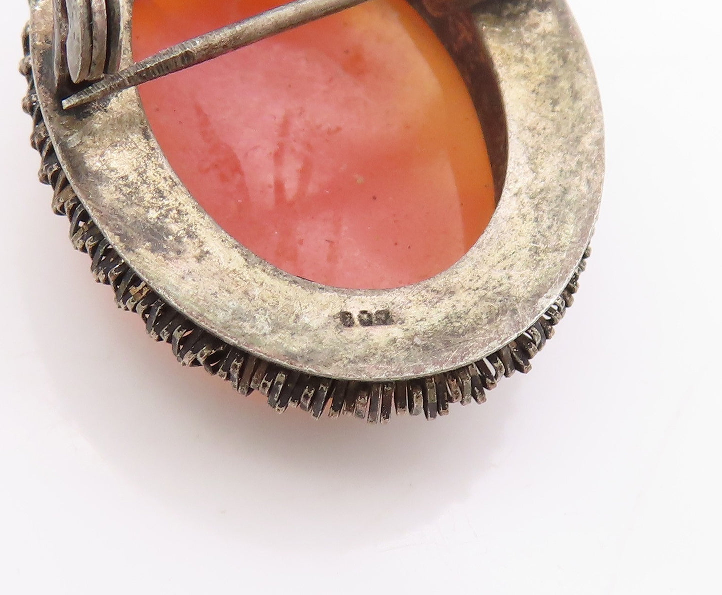 925 Sterling Silver Vintage Pendant Carved Lady's Portrait Cameo Charm   PT25086