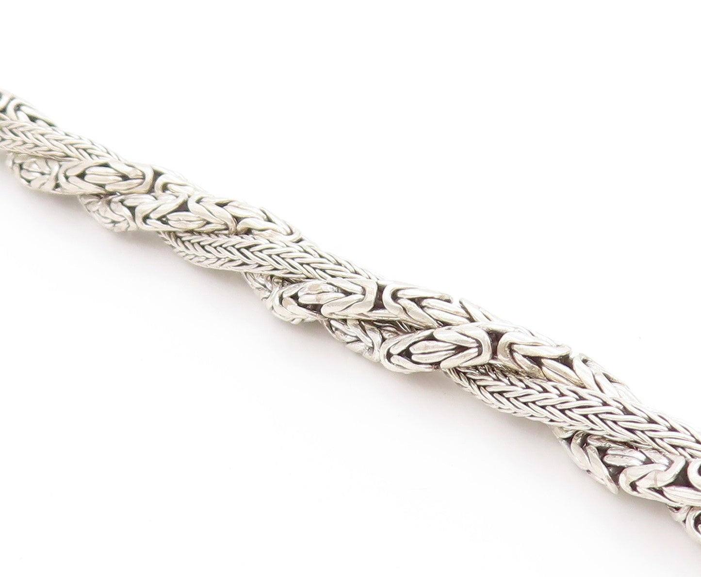 925 Sterling Silver Vintage Necklace Triple Rope Braided Design Chain   NE4620
