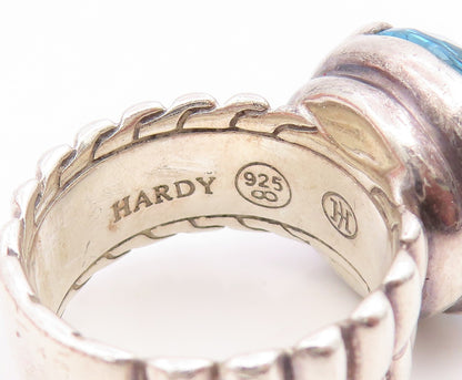 925 Sterling Silver Vintage Ring JOHN HARDY Faceted Blue Topaz  Sz 7  RG35134