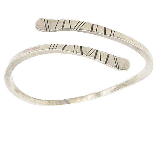 NORTH 925 Sterling Silver  Vintage Handmade Bypass Cuff Bracelet  BT7149