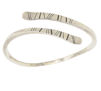 NORTH 925 Sterling Silver  Vintage Handmade Bypass Cuff Bracelet  BT7149