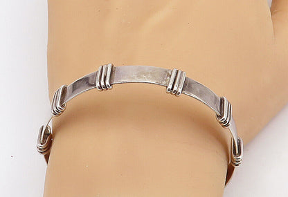 MEXICO 925 Sterling Silver  Vintage Dark Tone Wrapped Bangle Bracelet  BT2922