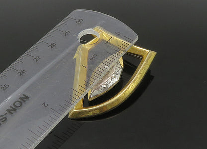 LUDWIG WOLPERT 925 Silver  Vintage Genuine Diamond Shiny Brooch Pin  BP8915