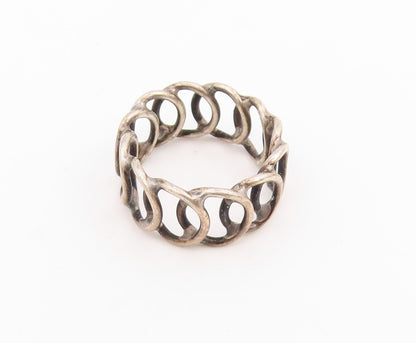 925 Sterling Silver Vintage Ring Interlocking Circles Eternity Sz 5.5 RG33946