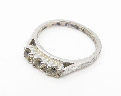 AVON 925 Sterling Silver  Petite Prong Set Topaz Shiny Band Ring Sz 6  RG10787
