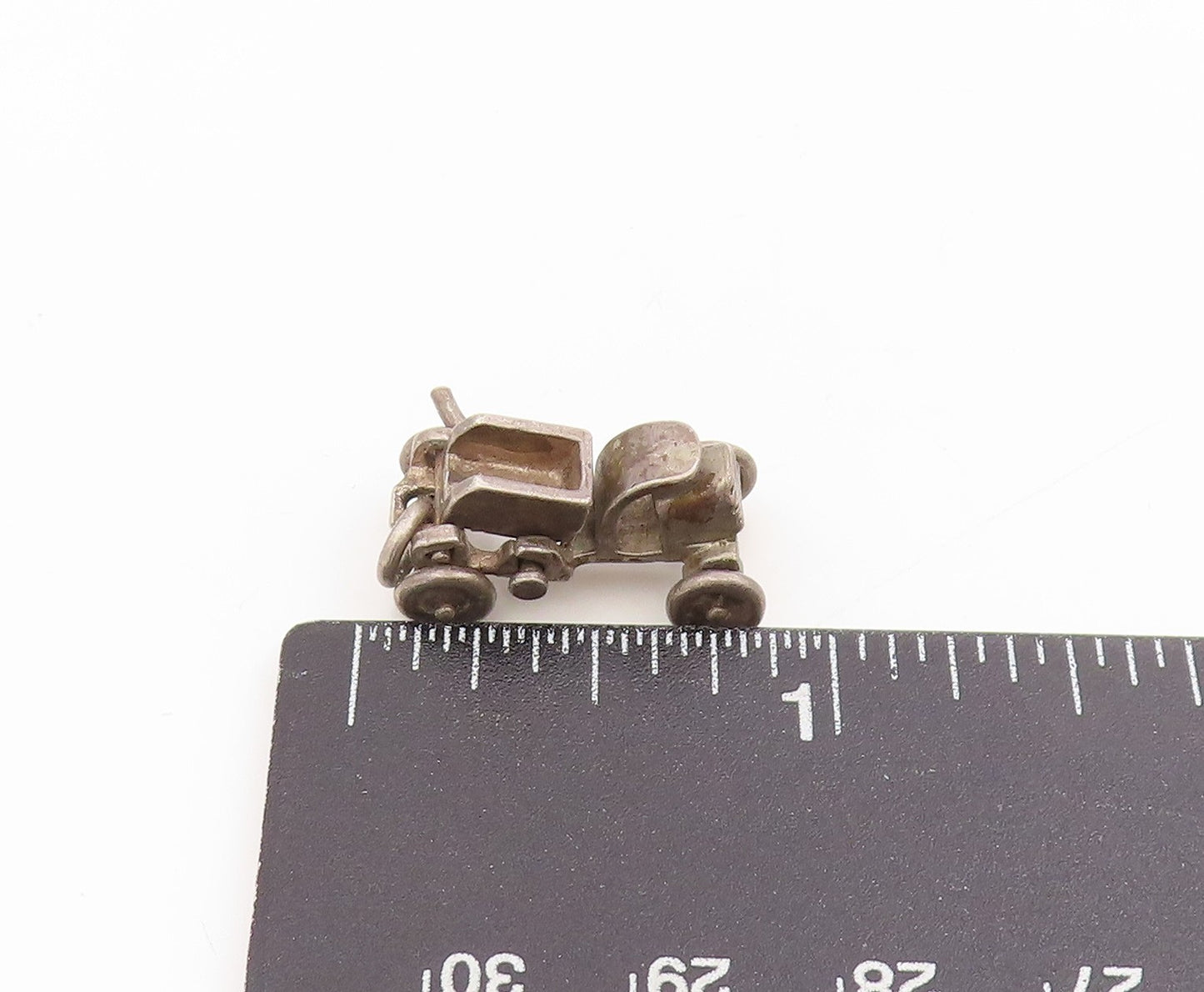 925 Sterling Silver Vintage Pendant 3D Classic Dump Truck Charm MOVES  PT25408