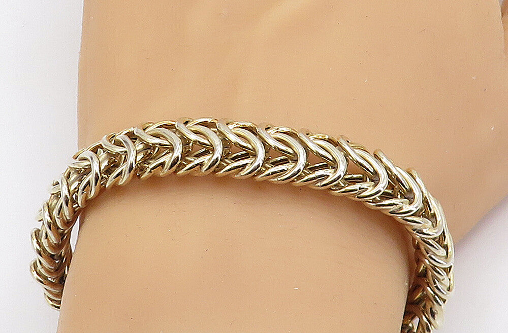925 Sterling Silver Vintage Interlocking Multi Link Chain Bracelet BT2405