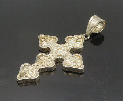 REMINI 925 Sterling Silver  Vintage Shiny Religious Cross Pendant  PT15315