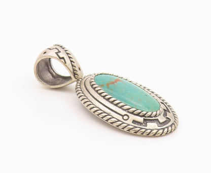 925 Sterling Silver Vintage Pendant CAROLYN POLLACK Antique Turquoise  PT24243