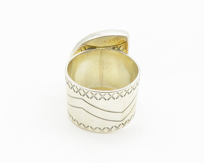 DTR JAY KING 925 Silver  Turquoise Etched Band Cocktail Ring Sz 7  RG14141