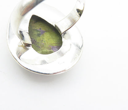 925 Sterling Silver  Pear Shaped Jasper Shiny Twist Cocktail Ring Sz 8  RG8455
