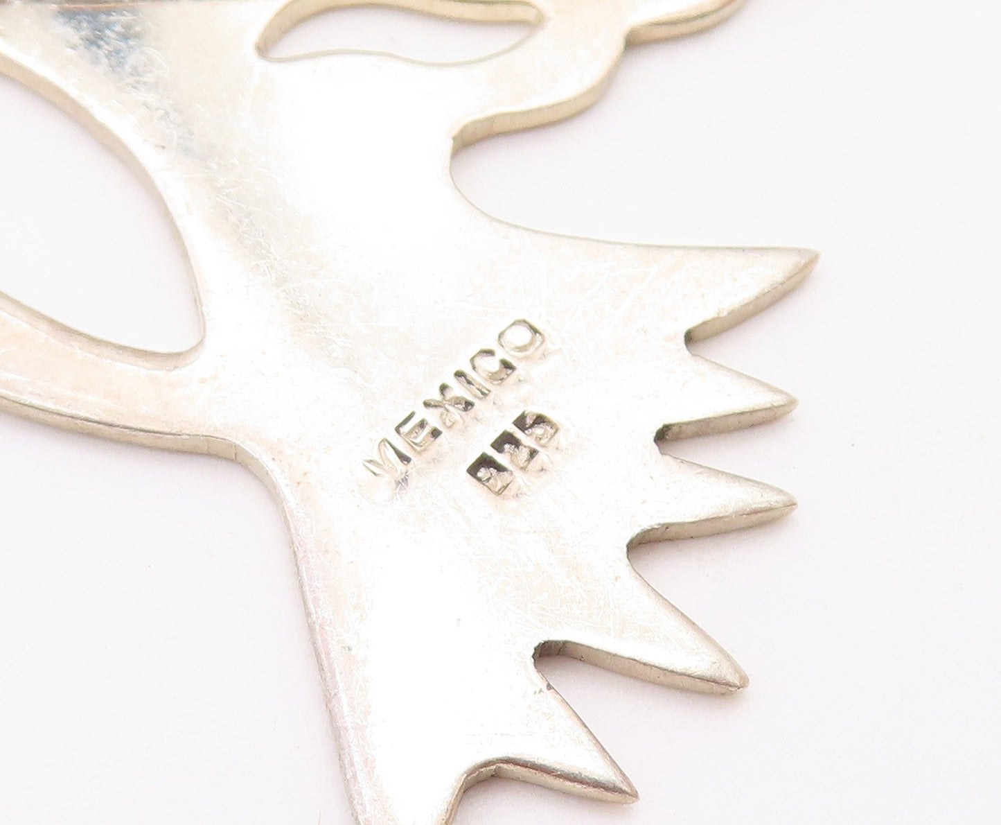 MEXICO 925 Sterling Silver  Vintage Shiny Flying Bird Motif Brooch Pin  BP4629