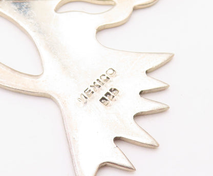 MEXICO 925 Sterling Silver  Vintage Shiny Flying Bird Motif Brooch Pin  BP4629