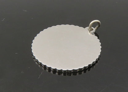 925 Sterling Silver  Vintage Shiny Happy Anniversary Round Pendant  PT18042