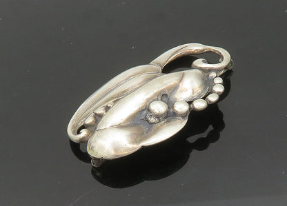 925 Sterling Silver  Vintage Antique Shiny Floral Motif Brooch Pin  BP8171