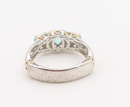 925 Sterling Silver Vintage Ring MICHAEL VALITUTTI Apatite Band  Sz 12  RG36526