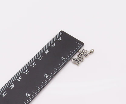 925 Sterling Silver  Vintage Mini Musical Scale Cutout Charm Pendant PT22083