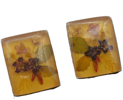 MEXICO 925 Sterling Silver  Vintage Petite Flower Art Drop Earrings  EG10569