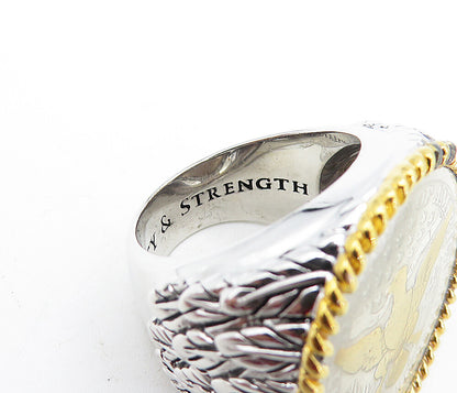 925 Sterling Silver Two Tone U.S Quarter Coin Cocktail Ring Sz 8.5 RG5933