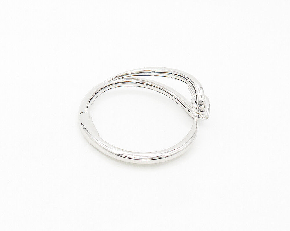 SW 925 Silver & 10K GOLD  Shiny Polished Pointed Loop Cuff Bracelet  BT7209