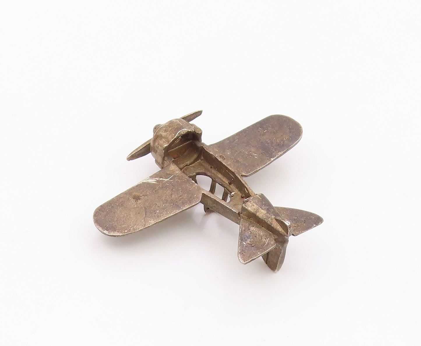 925 Sterling Silver  Vintage Dark Tone Airplane Table Trinket  TR2710