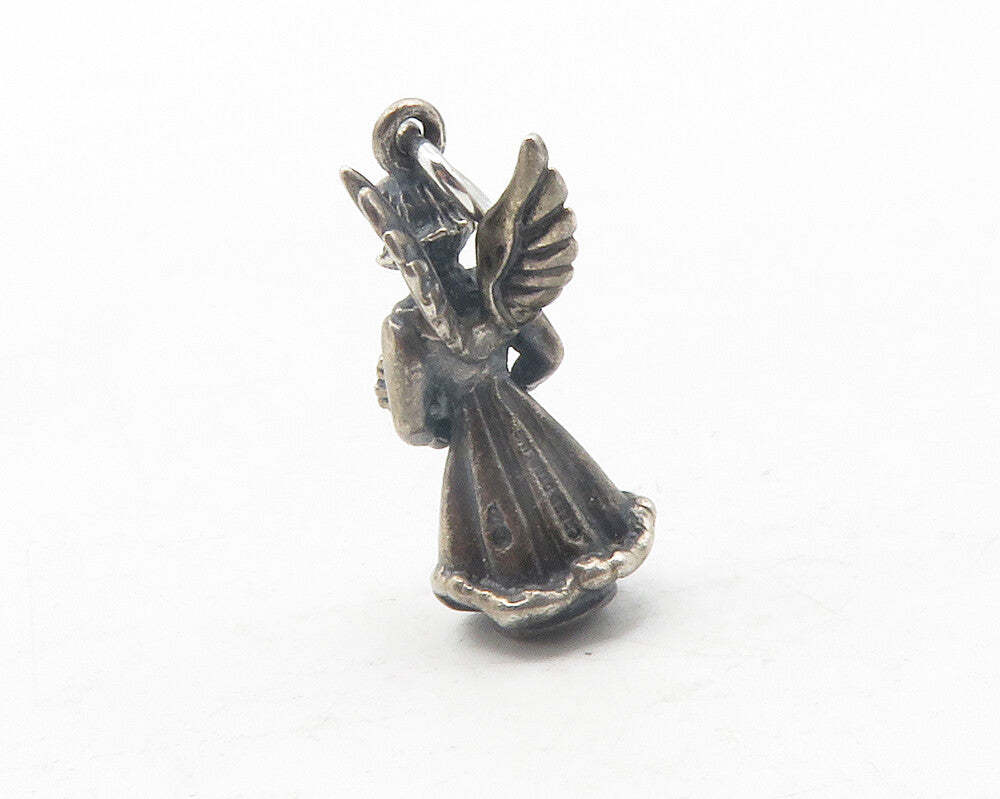 CREED 925 Sterling Silver  Vintage Oxidized Angel Woman Motif Pendant  PT9588