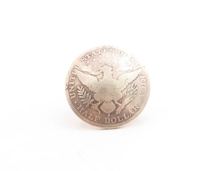 925 Sterling Silver Vintage Ring Solid Large Half US Dollar Coin  Sz 7  RG31643