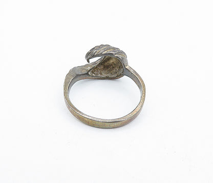 925 Sterling Silver  Vintage Dark Tone Etched Swirl Band Ring Sz 8  RG4703