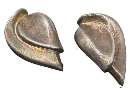 TITOK 925 Sterling Silver  Vintage Modernist Non Pierce Drop Earrings  EG6057