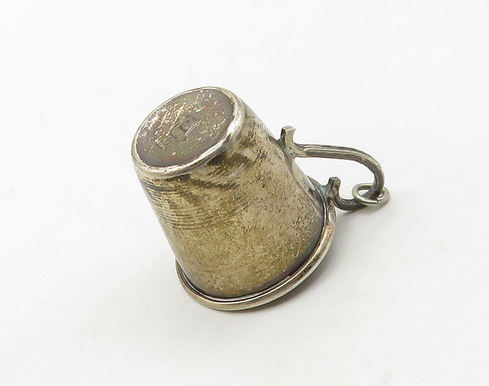 DESIGNER 925 Silver  Vintage Petite Dark Tone Smooth Cup Trinket  TR2270