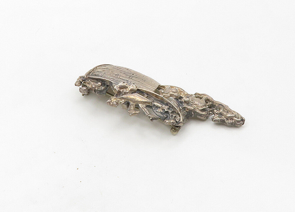 925 Sterling Silver  Vintage Noah's Ark Religious Motif Brooch Pin  BP8392