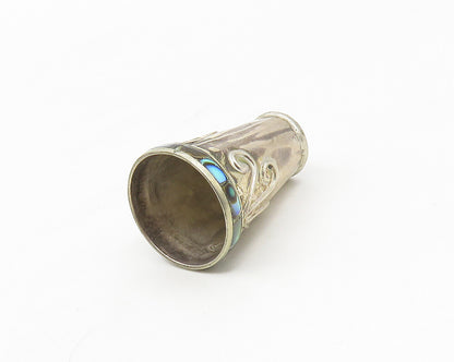 925 Sterling Silver  Vintage Abalone Shell Swirl Detail Sewing Thimble  TR2387