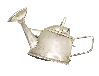 GFMW 925 Silver  Vintage Watering Pot Gardening Motif Brooch Pin  BP5470