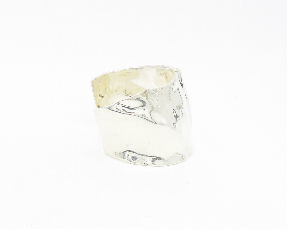 RLM STUDIO 925 Sterling Silver  Vintage Shiny Sculpted Cuff Bracelet  BT7539