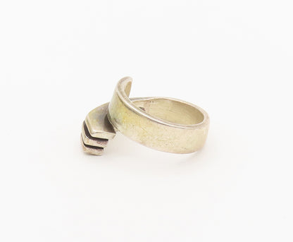 925 Sterling Silver Vintage Ring MEXICO Solid Cutout End Bypass  Sz 6.5 RG27927