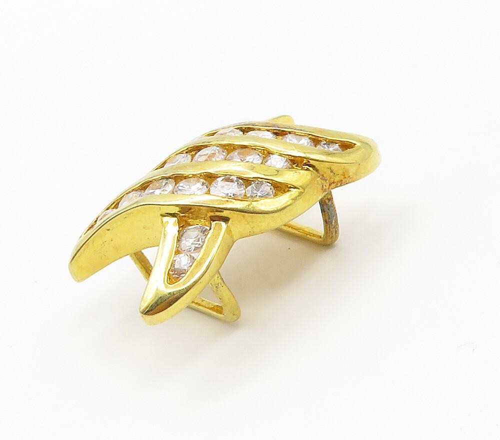 ROSS SIMON 925 Sterling Silver  Shiny Topaz Gold Plated Slide Pendant  PT12085