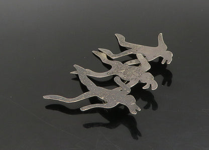 PRECIV 925 Silver  Vintage Modernist Silhouettes Dark Tone Brooch Pin  BP9001