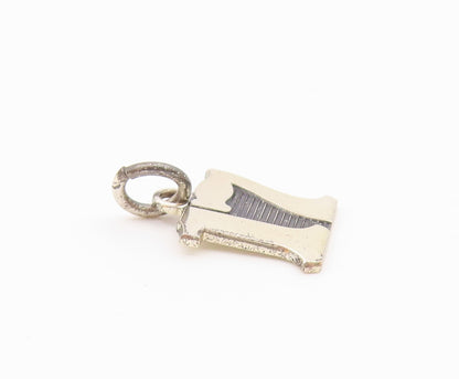 925 Sterling Silver  Vintage Petite Shiny 17 Birthday Pendant  PT18448