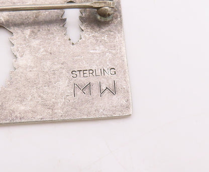 925 Sterling Silver Vintage Brooch Pin Designer Cutout AVALON Etched  BP11174