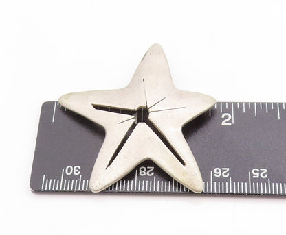 925 Sterling Silver Vintage Brooch Coastal Starfish Design Cut Out Pin  BP11896