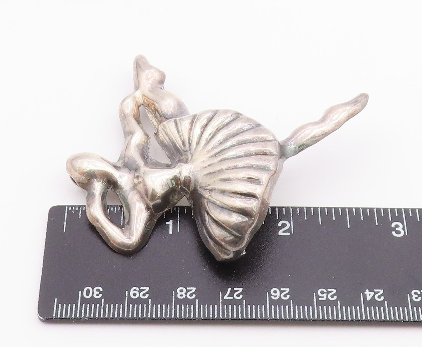 MEXICO 925 Sterling Silver  Vintage Ballet Dancer Motif Brooch Pin  BP4673