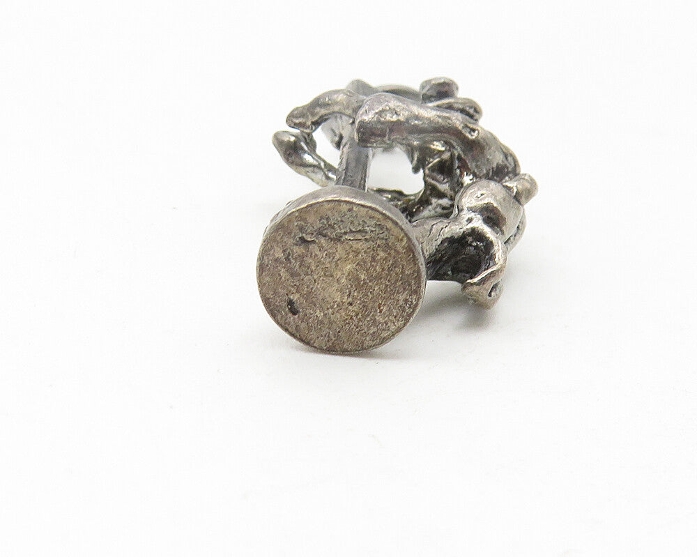 925 Sterling Silver  Vintage Oxidized Man & Street Light Pendant  PT9250