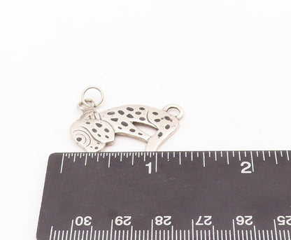 925 Sterling Silver Vintage Pendant Solid Carved Sad Dotted Dog  PT23178
