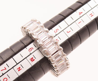 925 Sterling Silver  Vintage 360` Cubic Zirconia Band Ring Sz 5.5  RG26559
