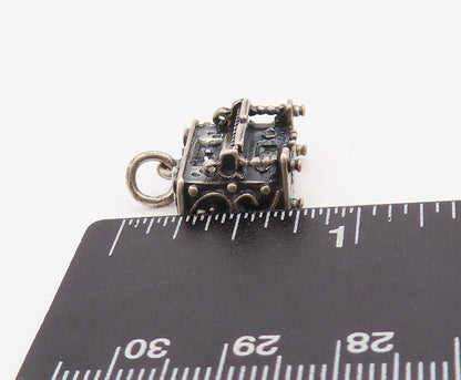 925 Sterling Silver Vintage Pendant BEAU 3D Carved Mini Piano Charm  PT23490