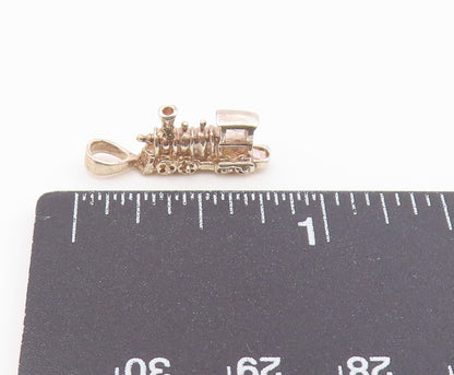 925 Sterling Silver  Vintage Petite Shiny Steam Train Pendant  PT18170