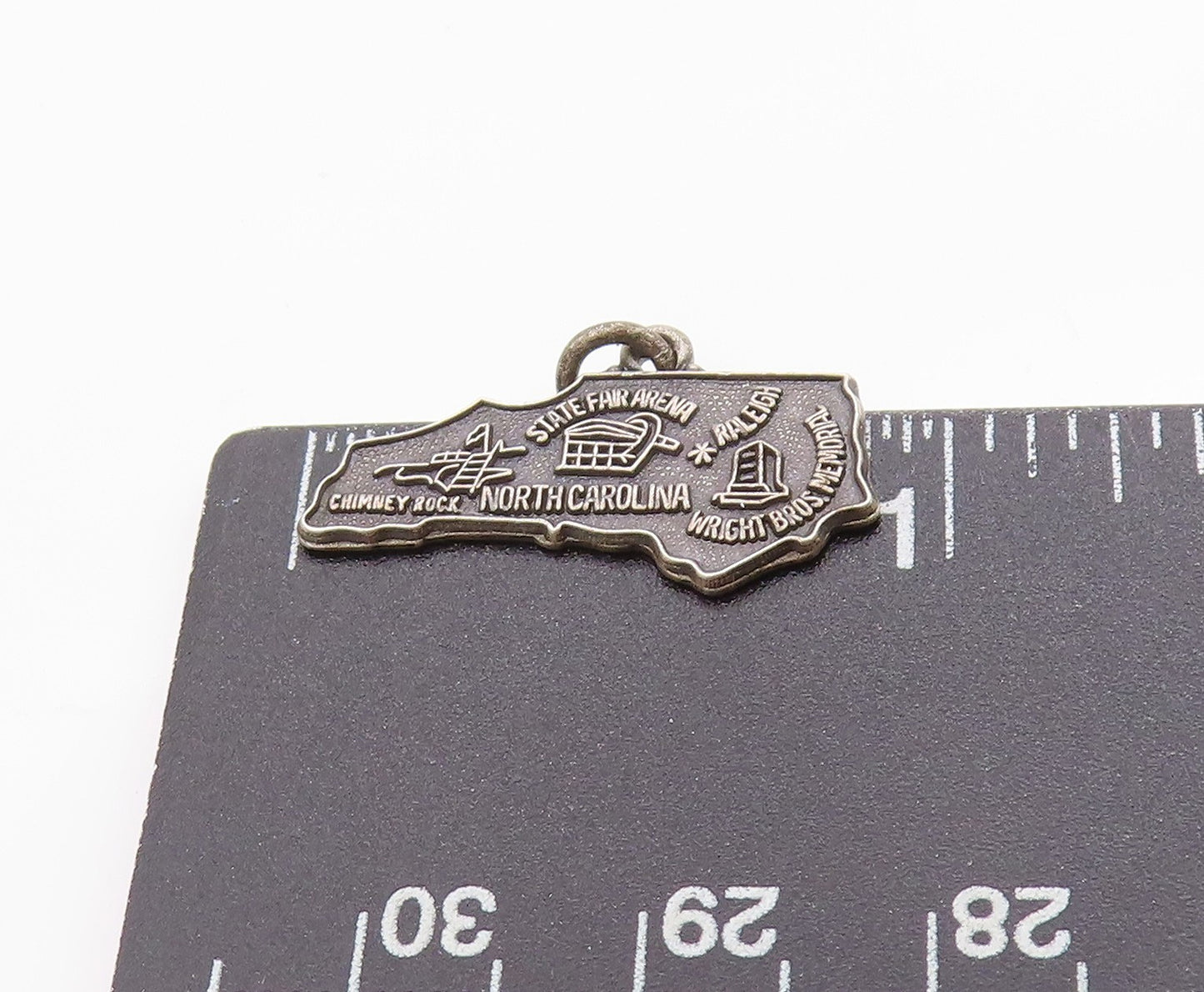 925 Sterling Silver Vintage Pendant Dark Tone North Carolina Heritage  PT24983