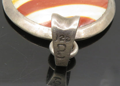 DESIGNER 925 Sterling Silver  Vintage Cabochon Cut Jasper Pendant  PT17350