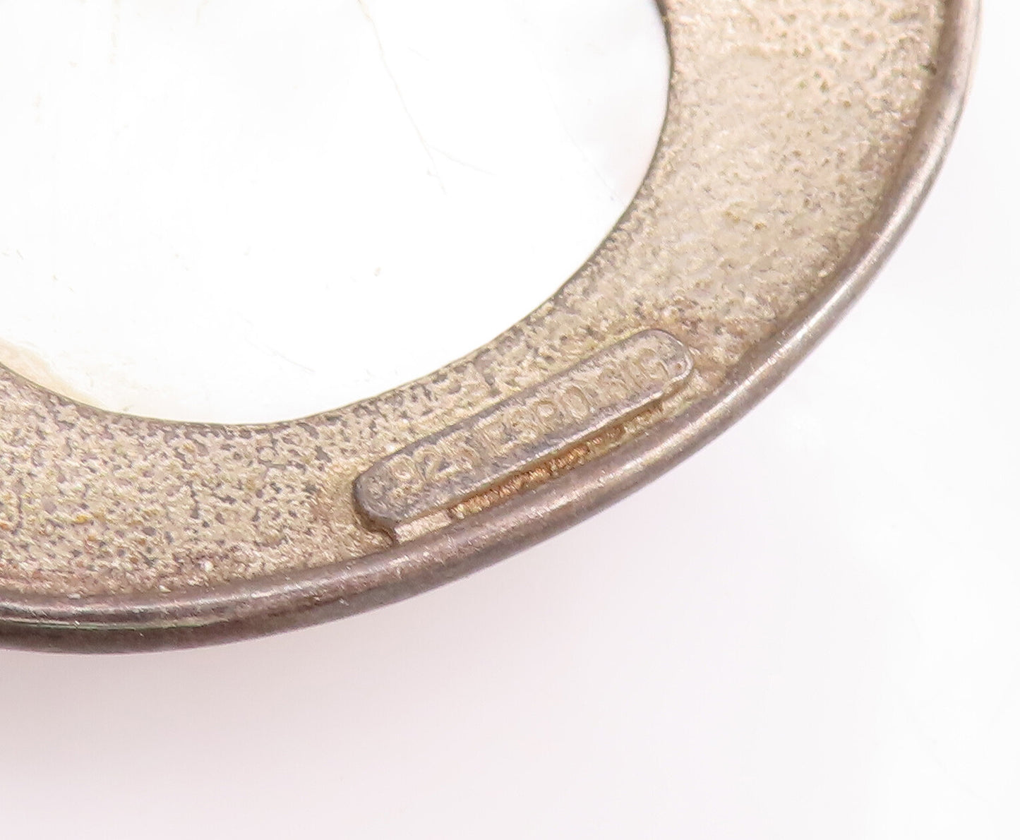 925 Sterling Silver Vintage Pendant ESPO SIG Solid Oval Mother Of Pearls PT23005